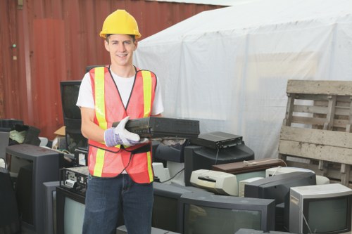 Step-by-step garage clearance process showcasing organization